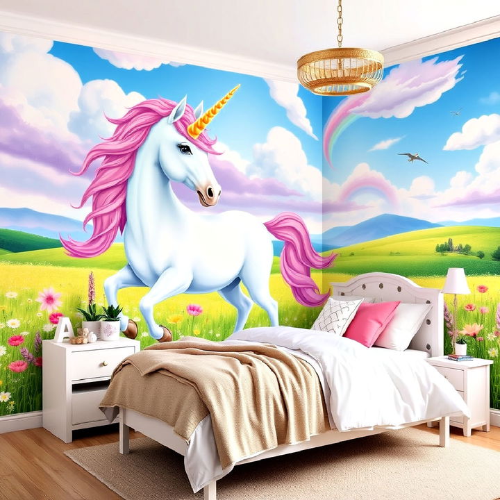 unicorn wall mural for bedroom