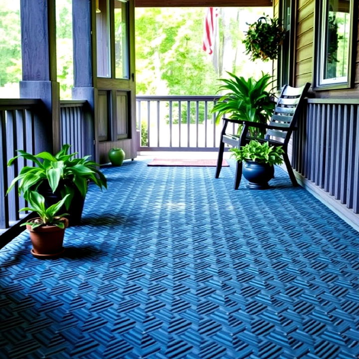 unique and eco friendly rubber tile porch flooring