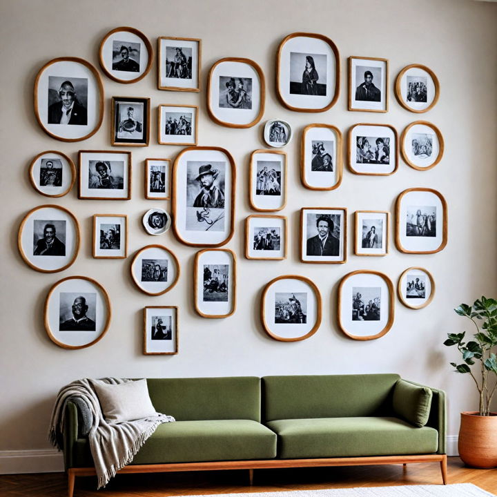 unique circular frame gallery wall