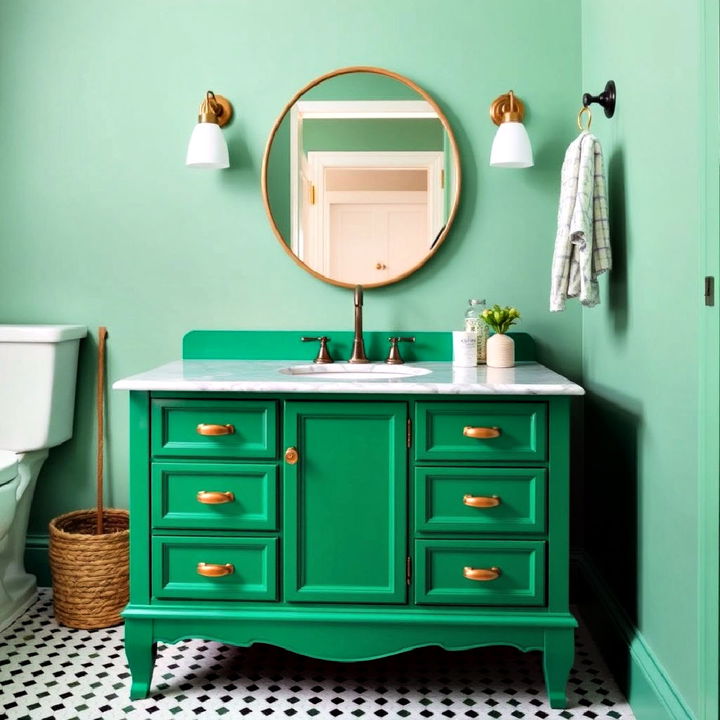 unique colorful vanity units for quirky bathroom