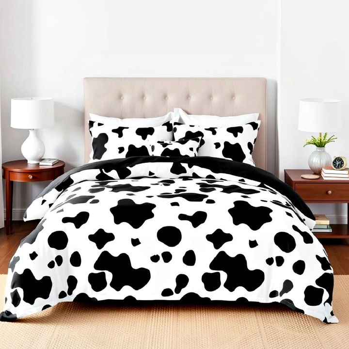 unique cow print bedding set