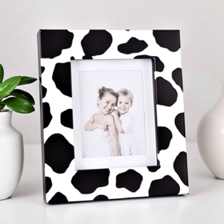 unique cow print picture frames decor