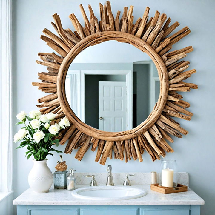 unique driftwood mirror frame decor