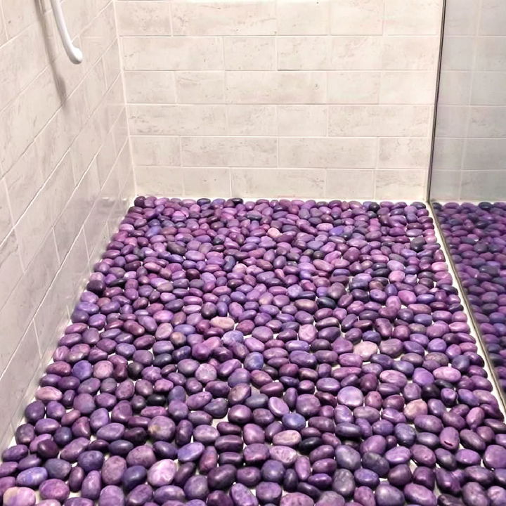 unique purple pebble shower floor