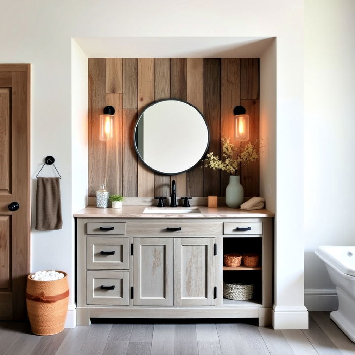 unique reclaimed wood grey vanity