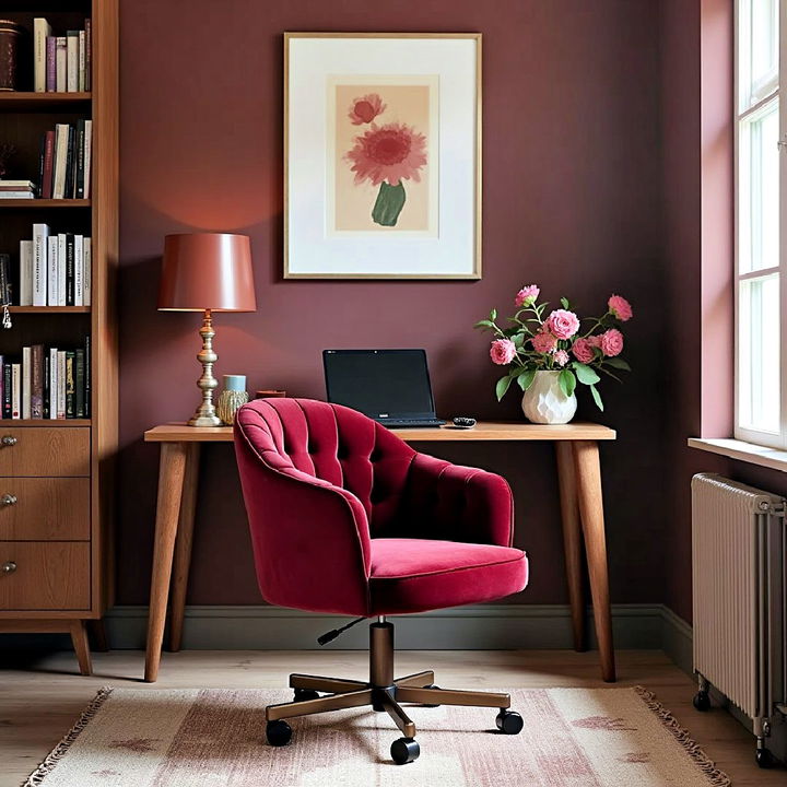 velvet upholstered office chair