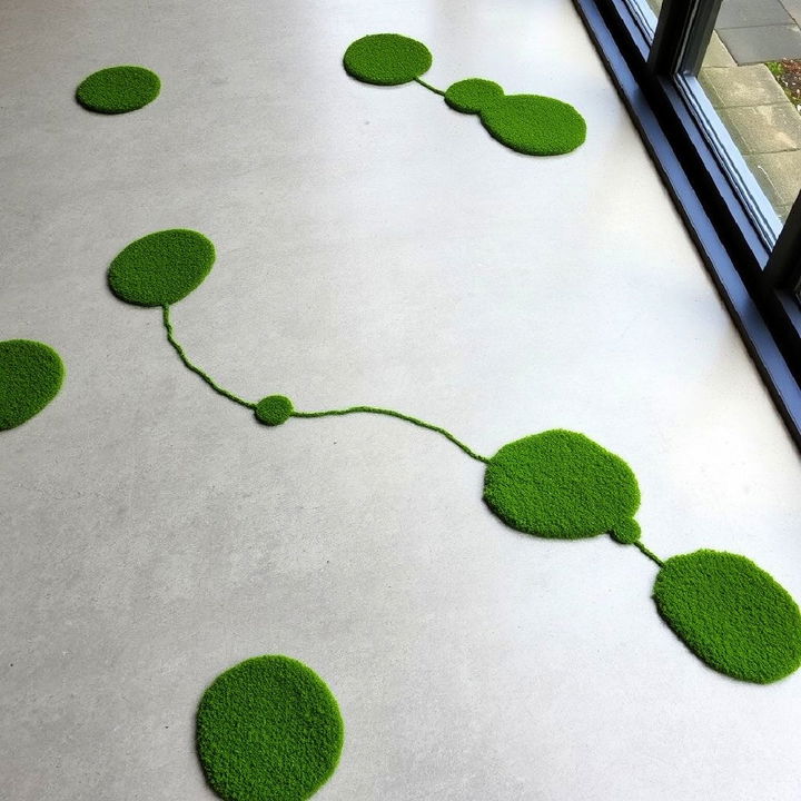 verdant moss concrete embedding floor