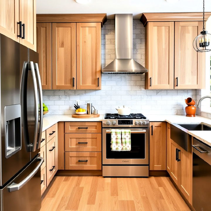 versatile kitchen with white oak cabinets