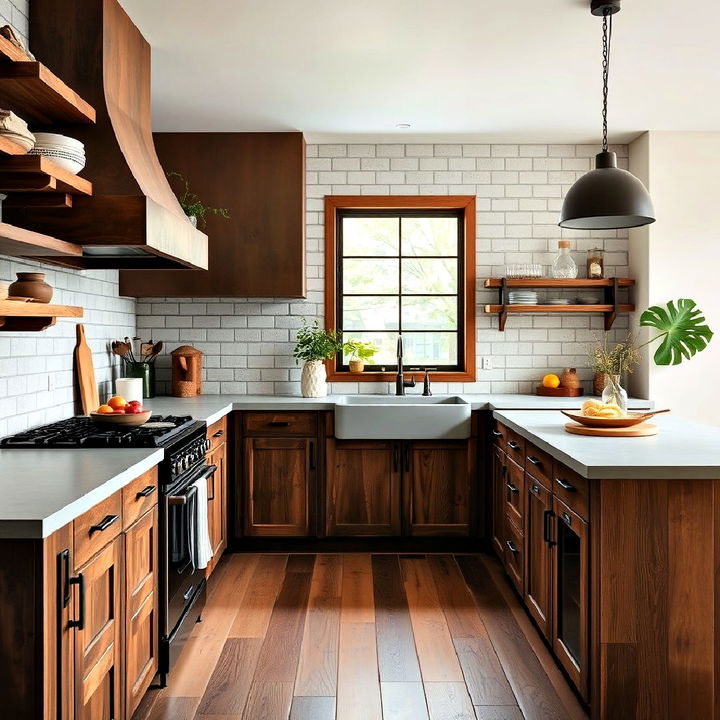 versatile microcement rustic kitchens