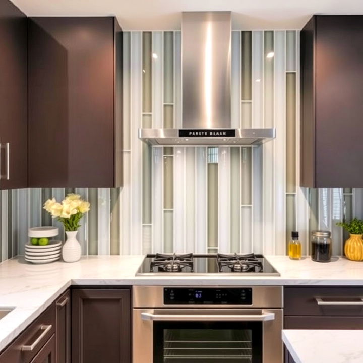 vertical glass tiles for kitchen backsplash