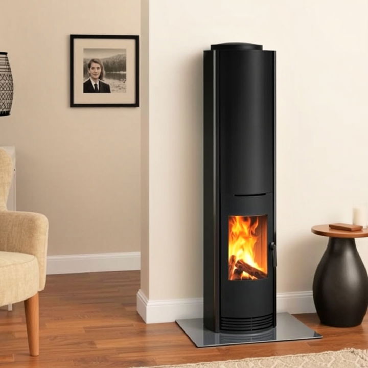 vertical log burner or smaller room