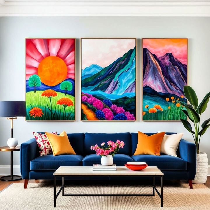 vibrant wall art for living room