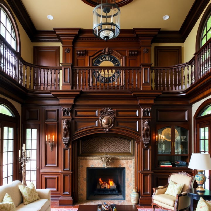 victorian inspired two story regal fireplace