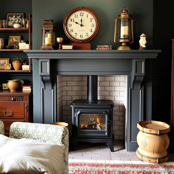 vintage accents wood stove surround