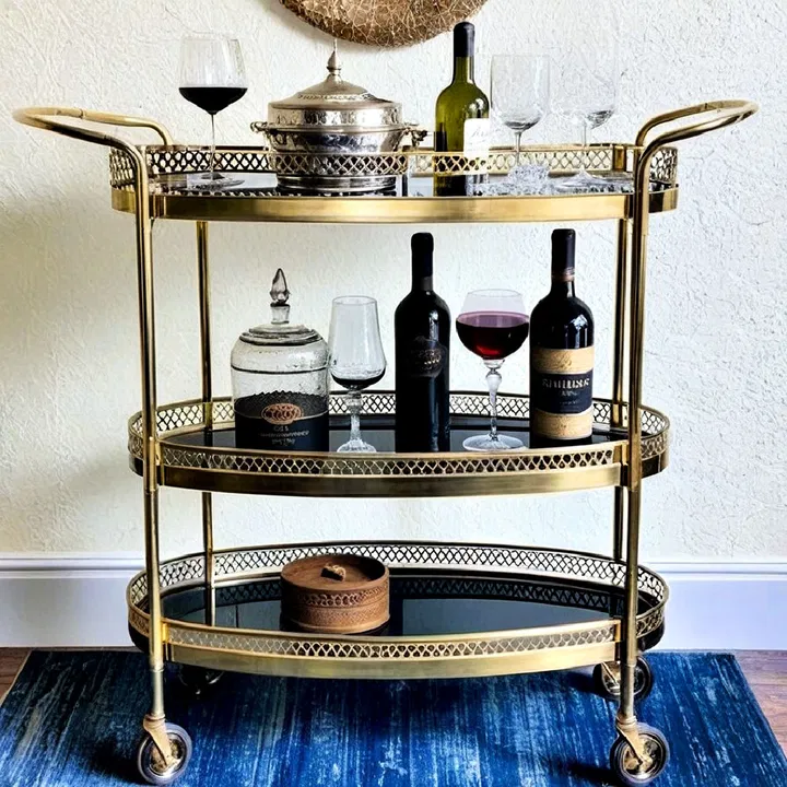 vintage bar cart for parisian dining room