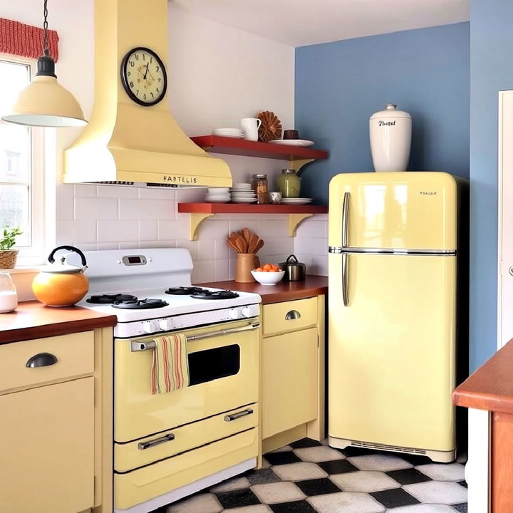 vintage charm pale yellow appliances