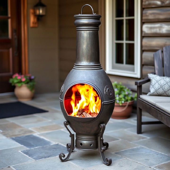 vintage charm steel chiminea