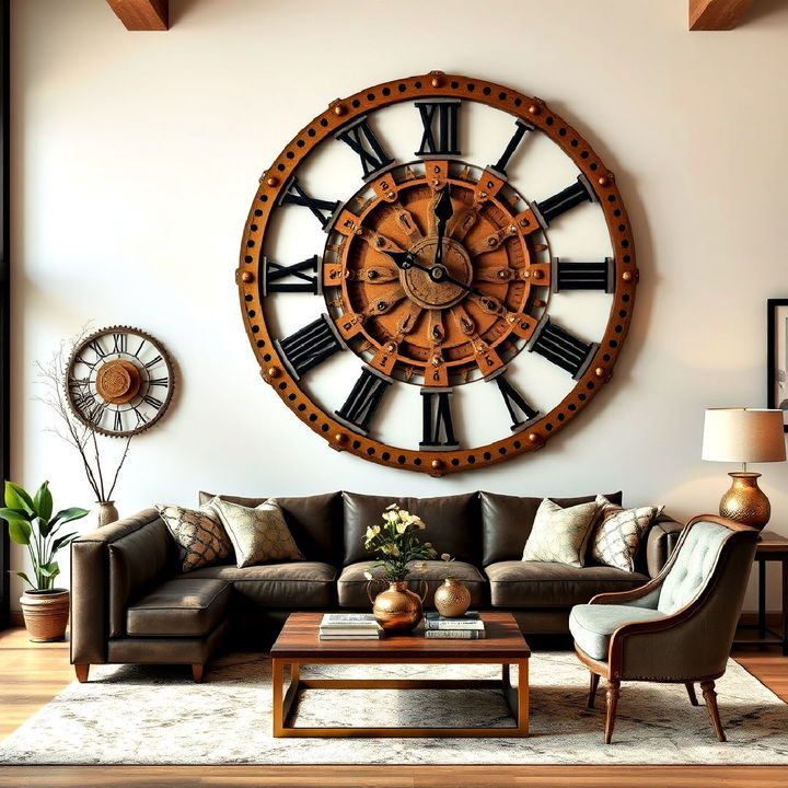 vintage clock and gear for living room