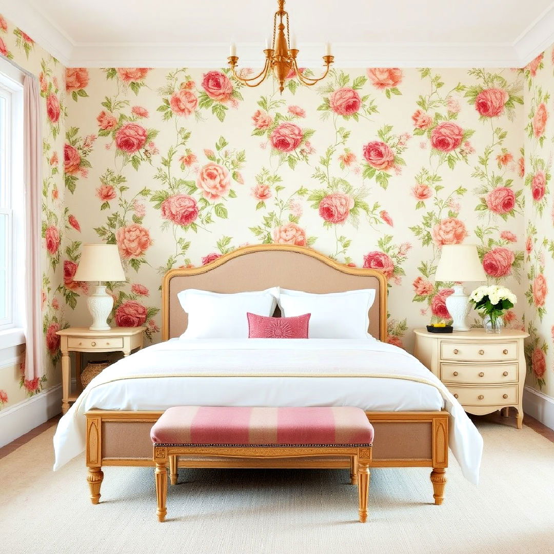vintage floral wallpaper for bedroom