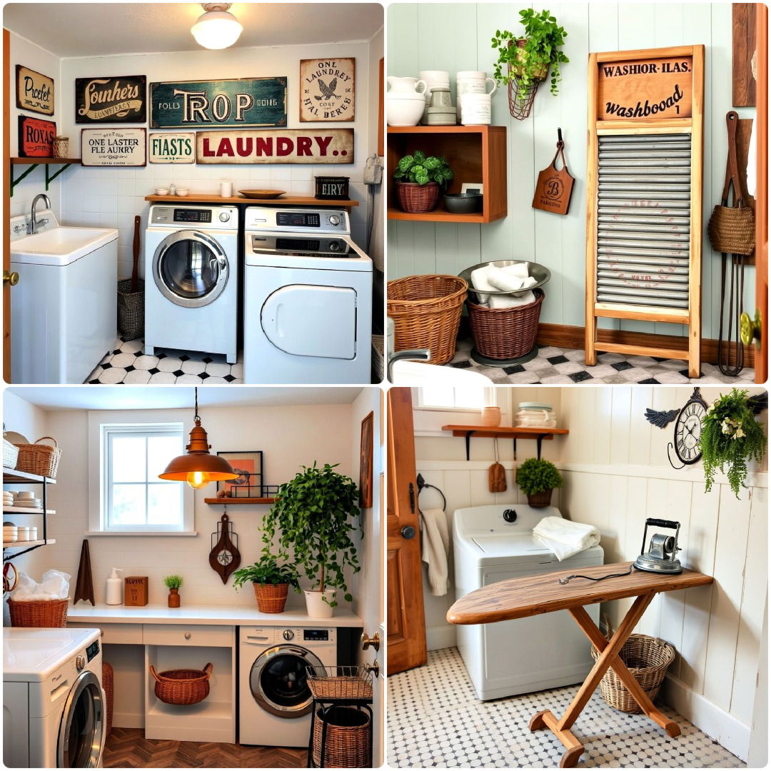 vintage laundry room decor ideas