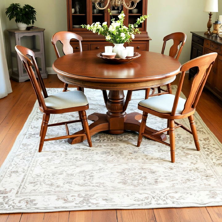 vintage rugs for cottage dining room