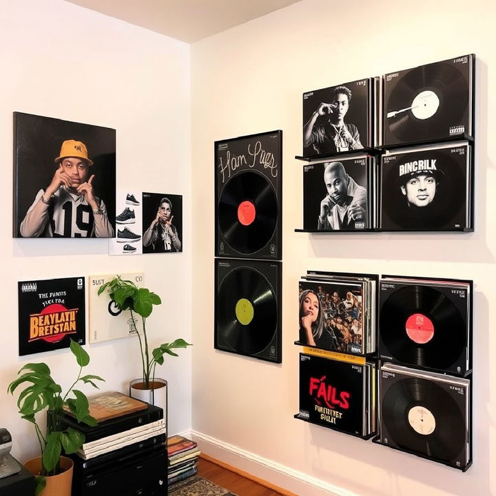 vinyl record display decor