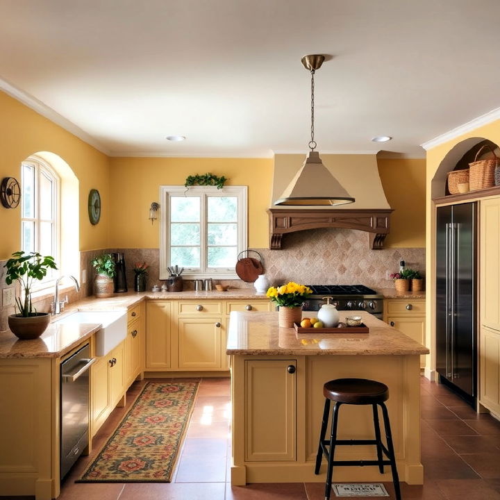 warm color palette kitchen