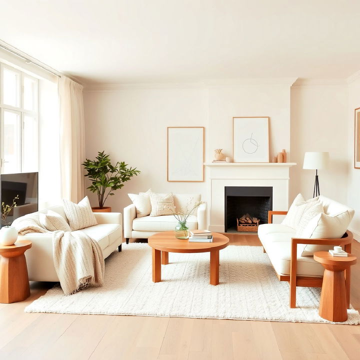 warm cream tones living room