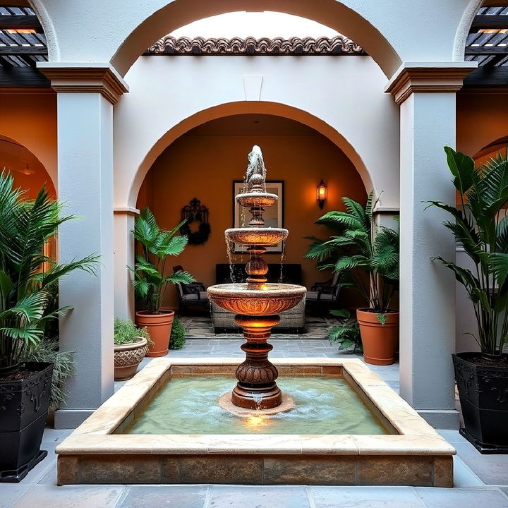 water feature for mediterranean interior design