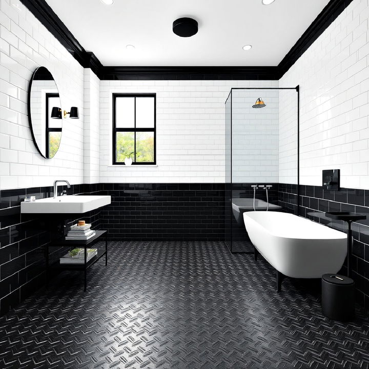 water resistant black metal tile flooring