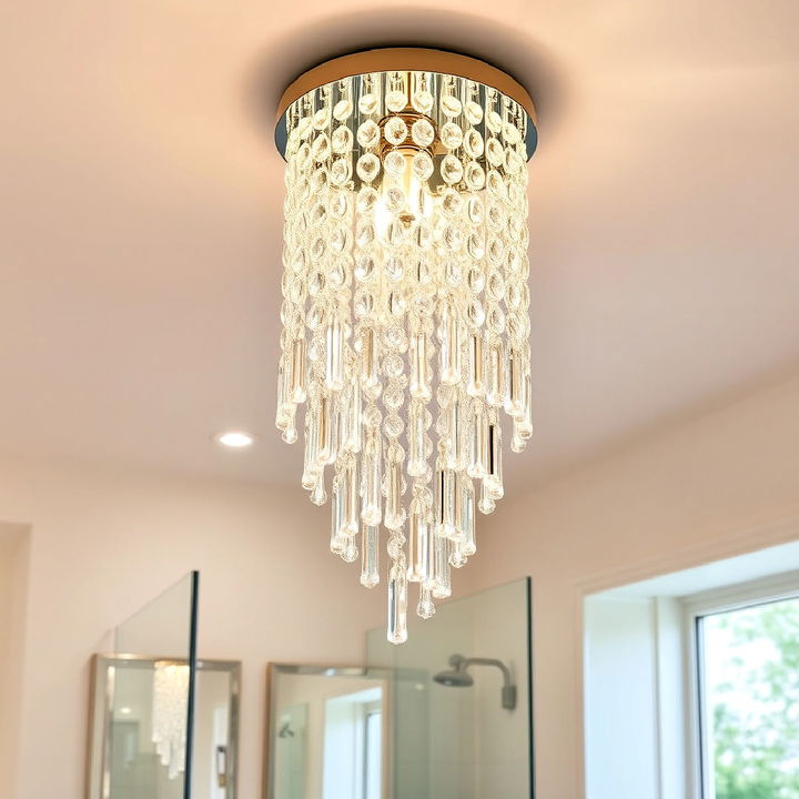 waterfall crystal pendants for bathroom