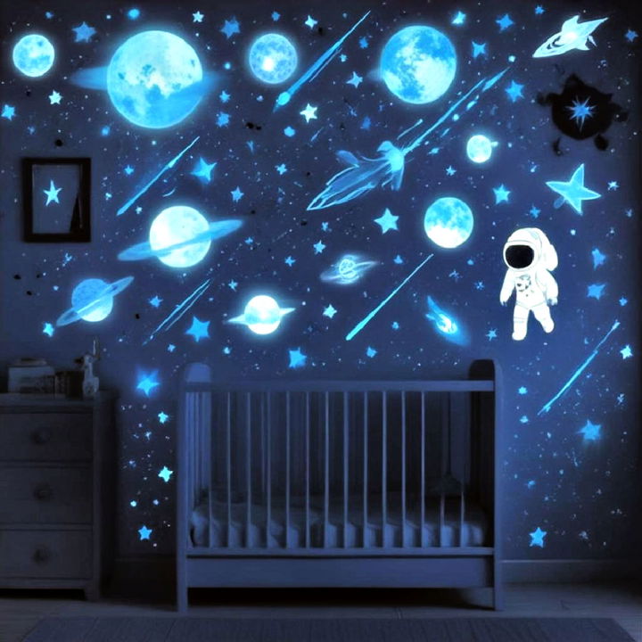 whimsical meteor shower wall stickers