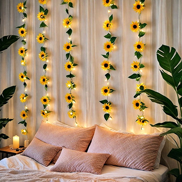 whimsical sunflower string lights