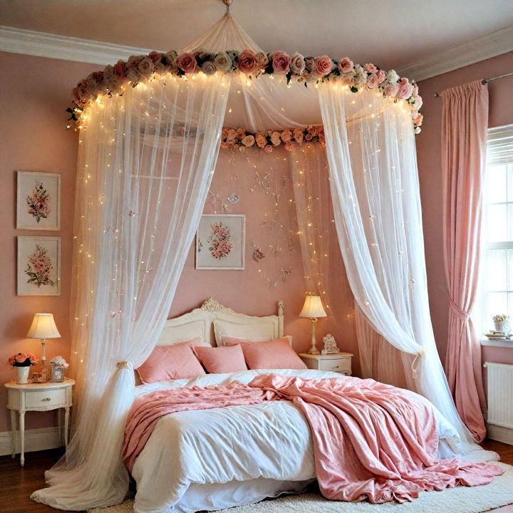 whimsical tulle bed canopy