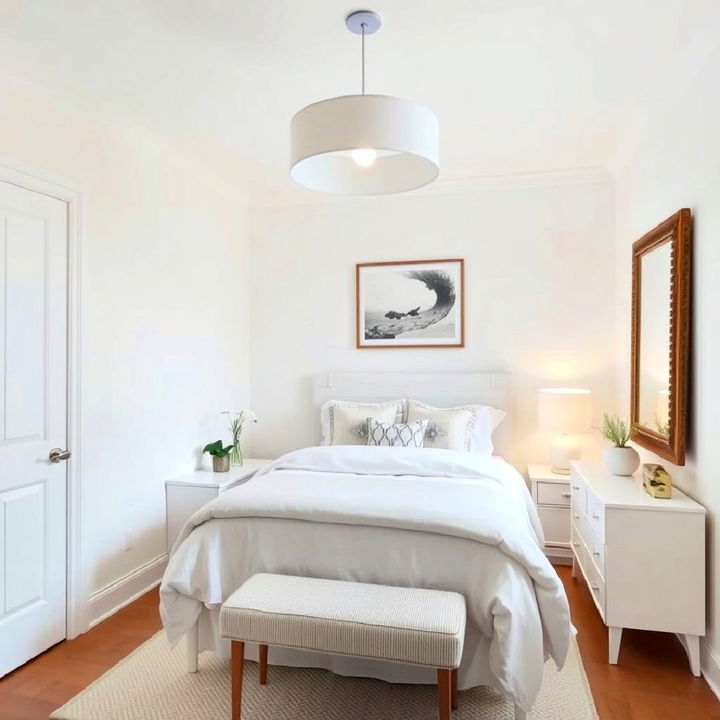 white bedroom statement lighting