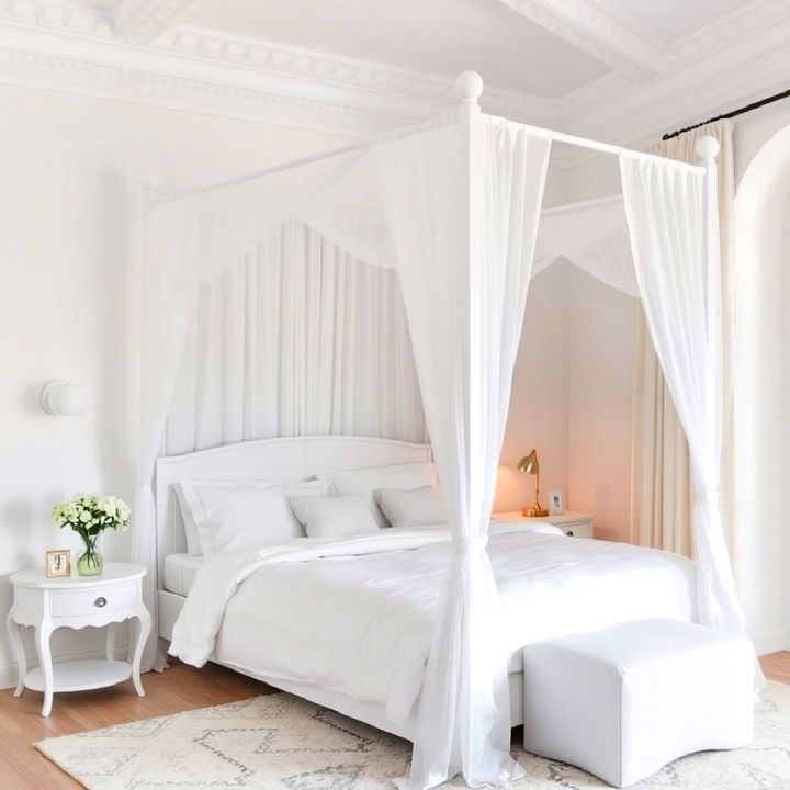 white canopy bed