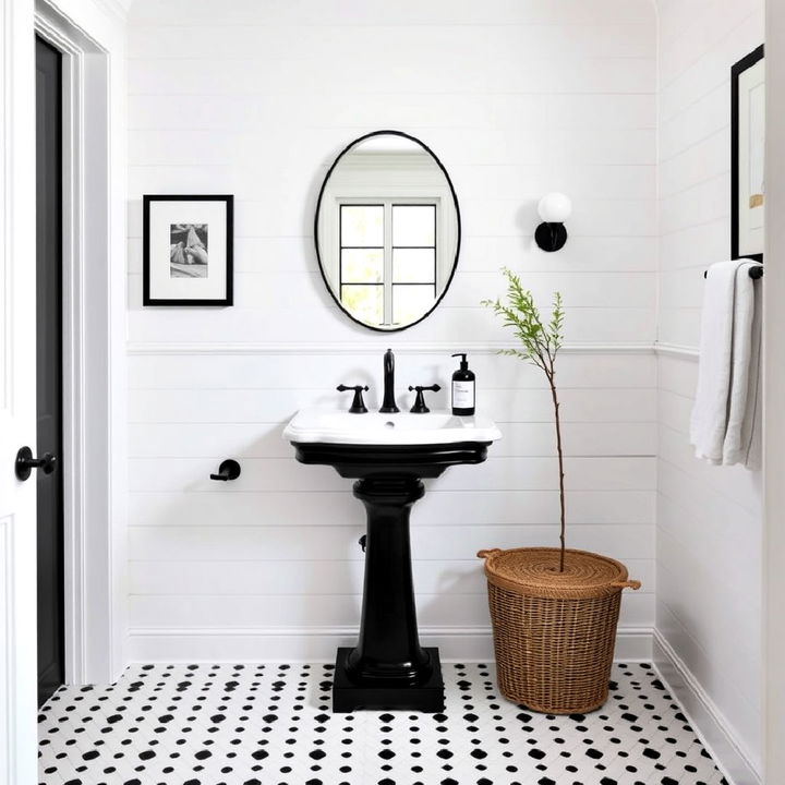 white sink with black pedestal design