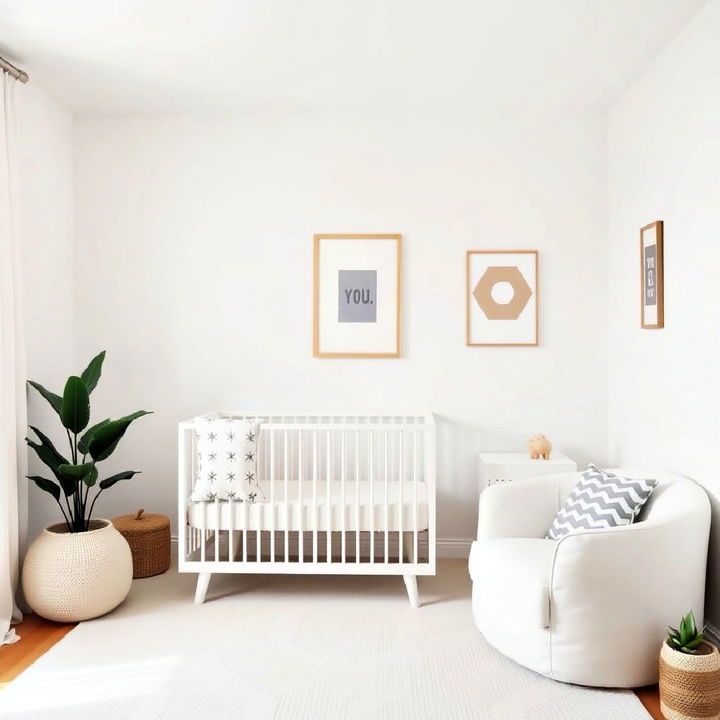 white space on the walls in nursery’s design