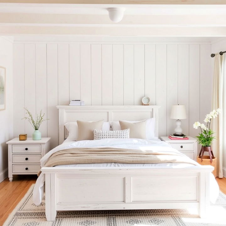 white washed wooden furniture for bedroom