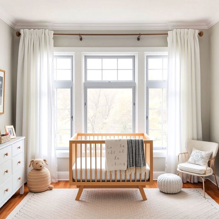 white window curtains with blackout lining