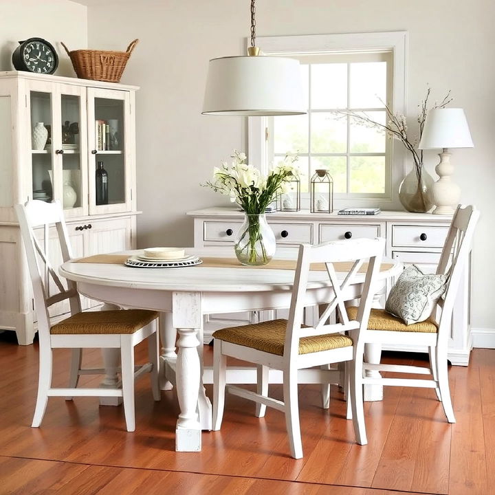 whitewashed dining furniture for rustic charm