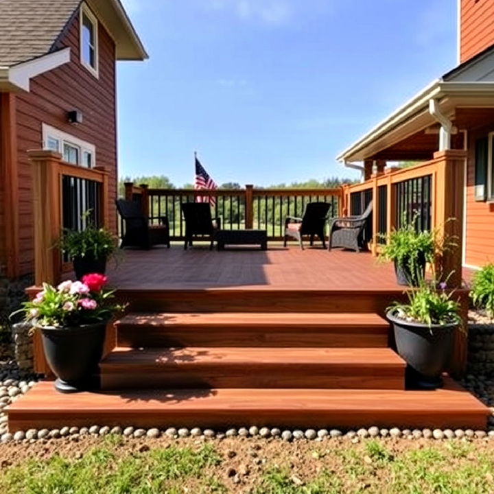 wide platform deck steps