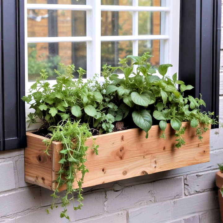 window box for fresh herb garden