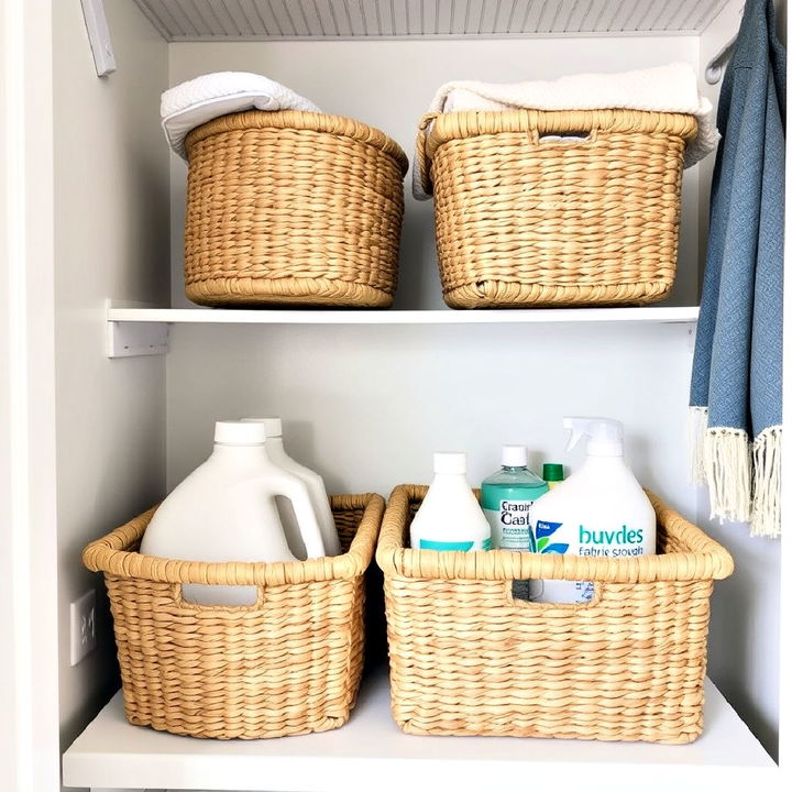 woven baskets for laundry storage