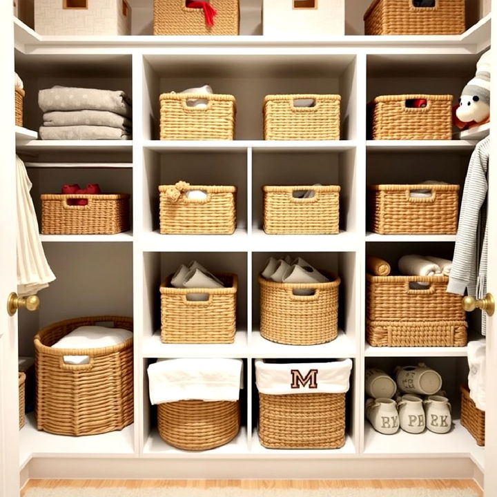 woven baskets to nursery storage