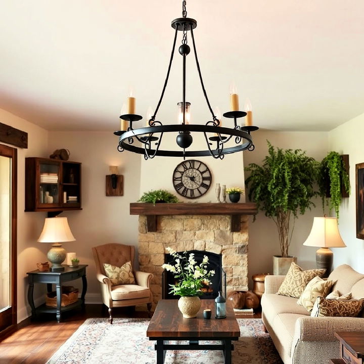 wrought iron lighting fixtures for living room