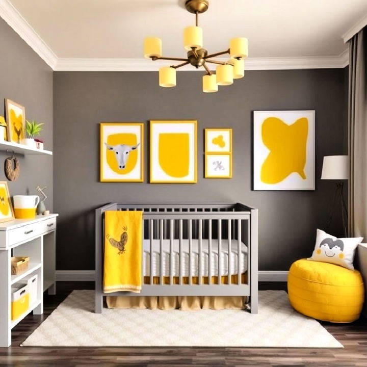 yellow and gray them for nursery