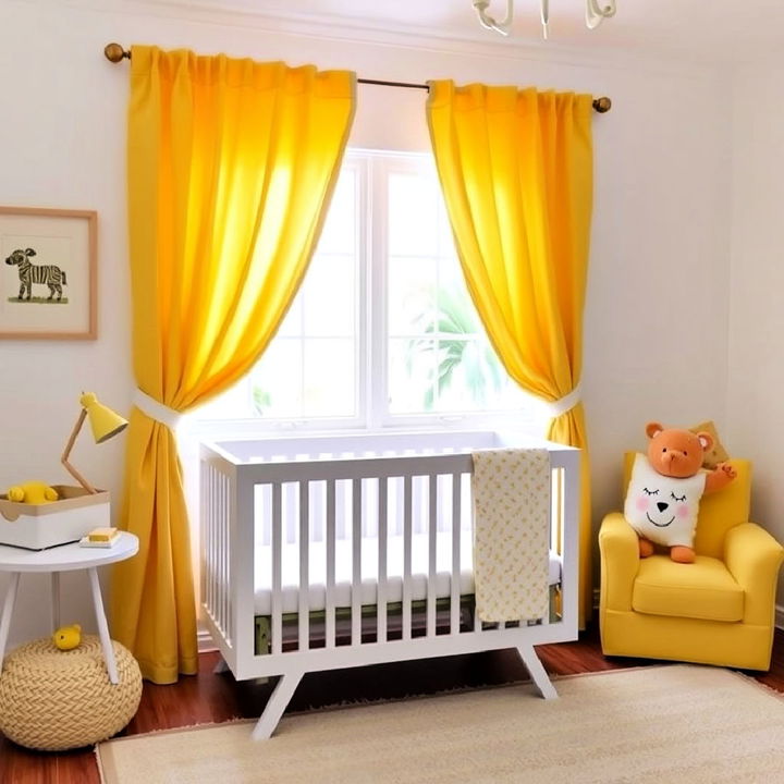 yellow curtains for nursery