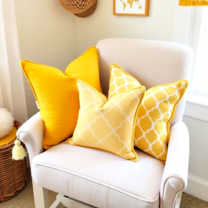 yellow throw pillows for nursery