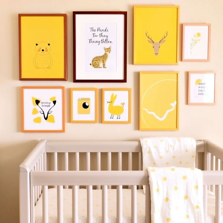 yellow wall art for nursery